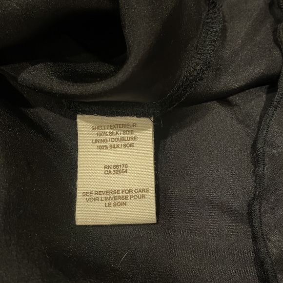 Free People Black Silk Mini Dress Lined Lettuce Edges empire waist ruffle 6 - Picture 5 of 7